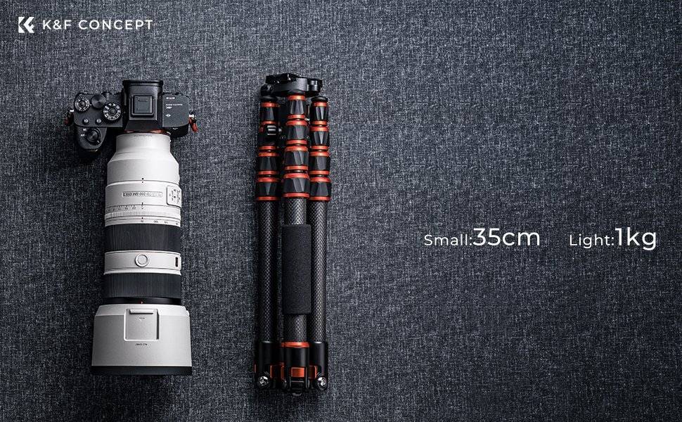 K&F Concept Lightweight Travel Tripod Carbon Fiber KF09.077V3 - 10